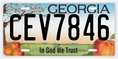 GA license plate CEV7846