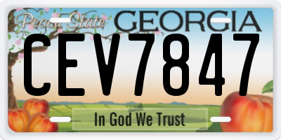 GA license plate CEV7847