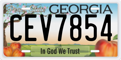 GA license plate CEV7854