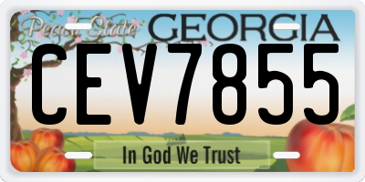 GA license plate CEV7855