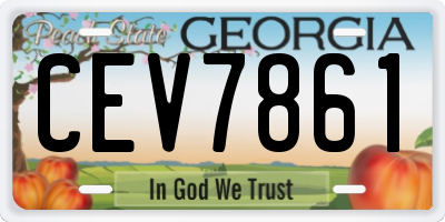 GA license plate CEV7861