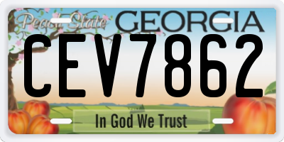 GA license plate CEV7862