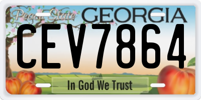 GA license plate CEV7864