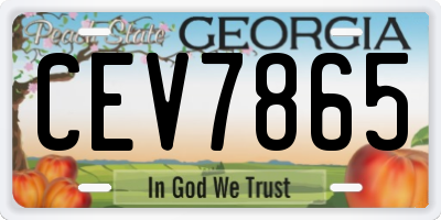 GA license plate CEV7865