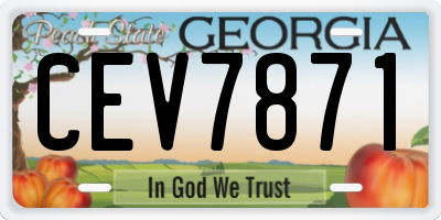GA license plate CEV7871