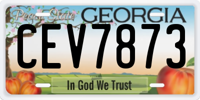 GA license plate CEV7873