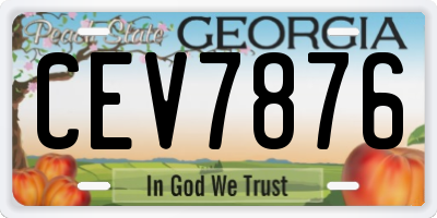 GA license plate CEV7876