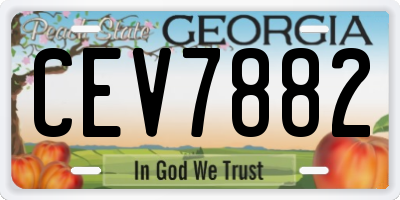 GA license plate CEV7882