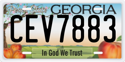 GA license plate CEV7883