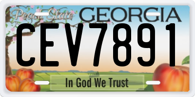 GA license plate CEV7891