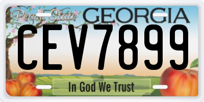 GA license plate CEV7899