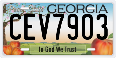 GA license plate CEV7903