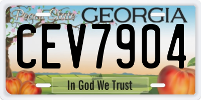GA license plate CEV7904