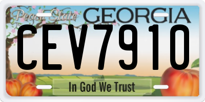 GA license plate CEV7910