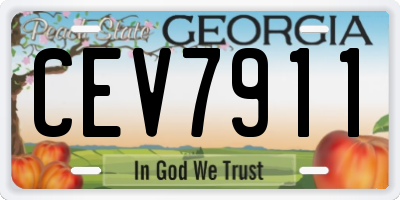 GA license plate CEV7911
