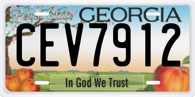 GA license plate CEV7912