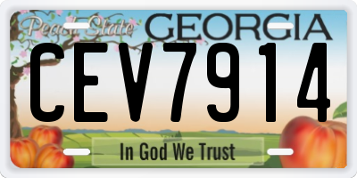 GA license plate CEV7914