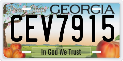 GA license plate CEV7915