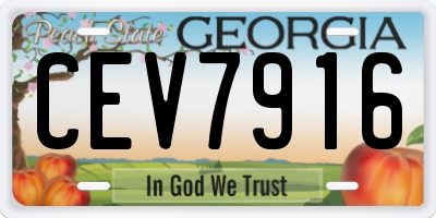GA license plate CEV7916