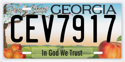 GA license plate CEV7917
