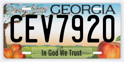 GA license plate CEV7920