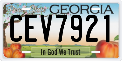 GA license plate CEV7921