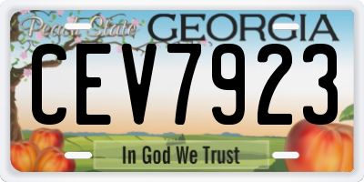 GA license plate CEV7923
