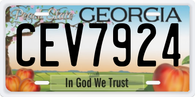 GA license plate CEV7924