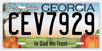 GA license plate CEV7929