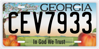GA license plate CEV7933