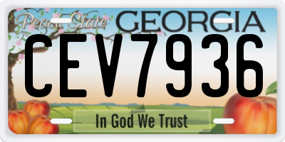 GA license plate CEV7936
