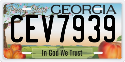 GA license plate CEV7939