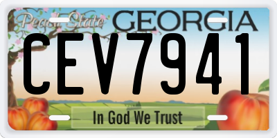GA license plate CEV7941