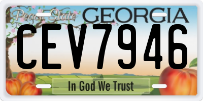 GA license plate CEV7946