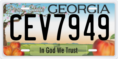 GA license plate CEV7949