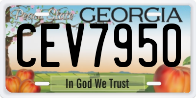GA license plate CEV7950