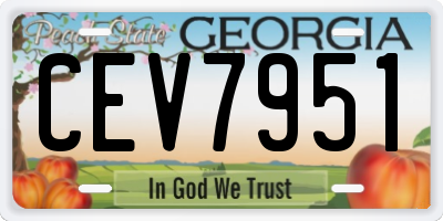 GA license plate CEV7951