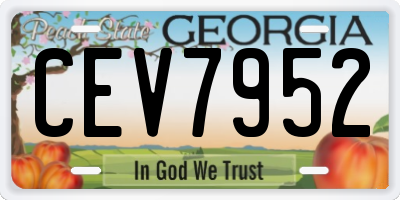 GA license plate CEV7952