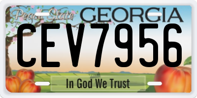 GA license plate CEV7956