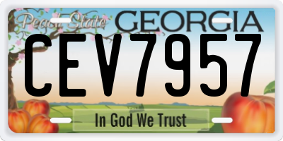 GA license plate CEV7957