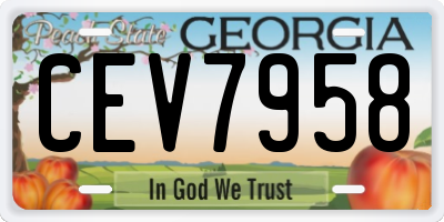 GA license plate CEV7958