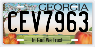 GA license plate CEV7963
