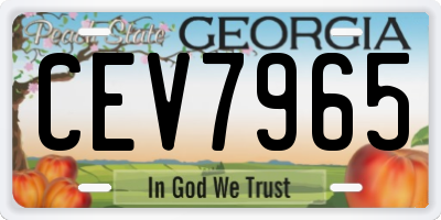 GA license plate CEV7965