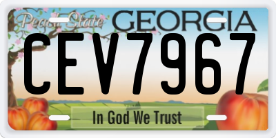 GA license plate CEV7967