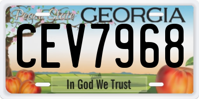 GA license plate CEV7968