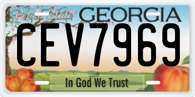 GA license plate CEV7969