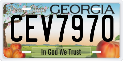 GA license plate CEV7970