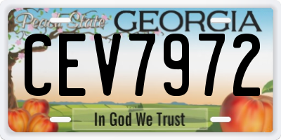 GA license plate CEV7972