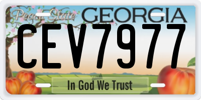 GA license plate CEV7977