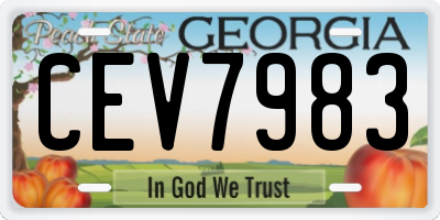 GA license plate CEV7983